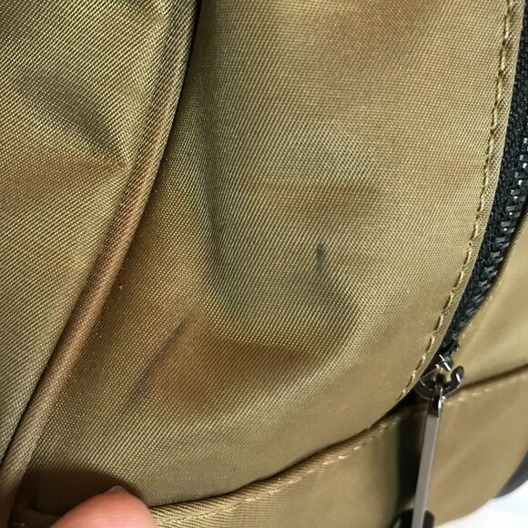 Versace Parfums Backpack Bronze Nylon Medusa Logo Top Handles 13" - Picture 6 of 14